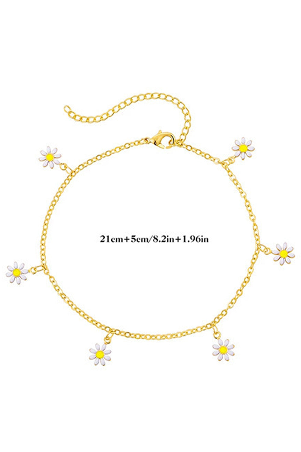 Gold Daisy & Pearl Chain Anklet