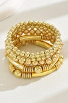 Gold 5Pcs Minimalist Beaded Bracelet Set