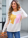 Angel Wings Bow Round Neck Dropped Shoulder Sweater - Cocoa Yacht Club