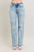 Judy Blue Full Size Hw Mineral Wash Destroy 90's Straight Jeans Plus Size