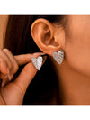 Stainless Steel Heart Leaf Stud Earring