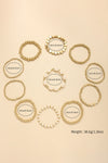 Gold Boho Pearl Beaded Stretch Bracelet Set