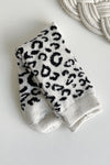 White Allover Leopard Print Winter Warm Socks