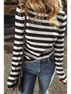 Black Stripe Slim Fit High Neck Knit Sweater