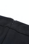 Black Split Hem Casual High Waist Pants