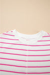 Rose Stripe CasualTee and Wide Leg Pants Set