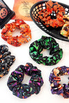 Black Halloween Pumpkin Ghost Hair Scrunchie