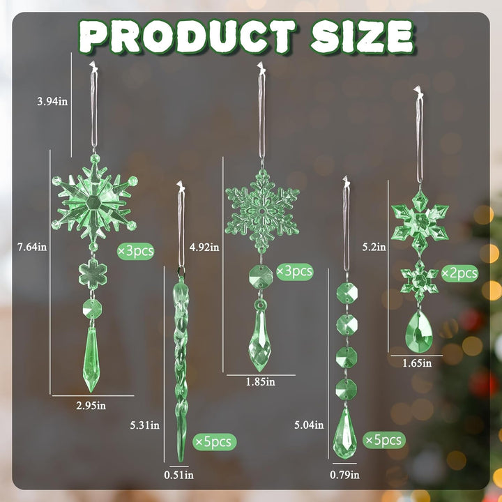 18pcs Crystal Christmas Ornaments