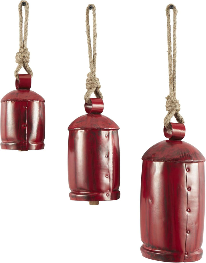 Deco 79 Gold Metal Tibetan Inspired Decorative Giant XL Cow Bells