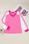 Bonbon Lace Patchwork Corded Trim Plus Size Long Sleeve Top