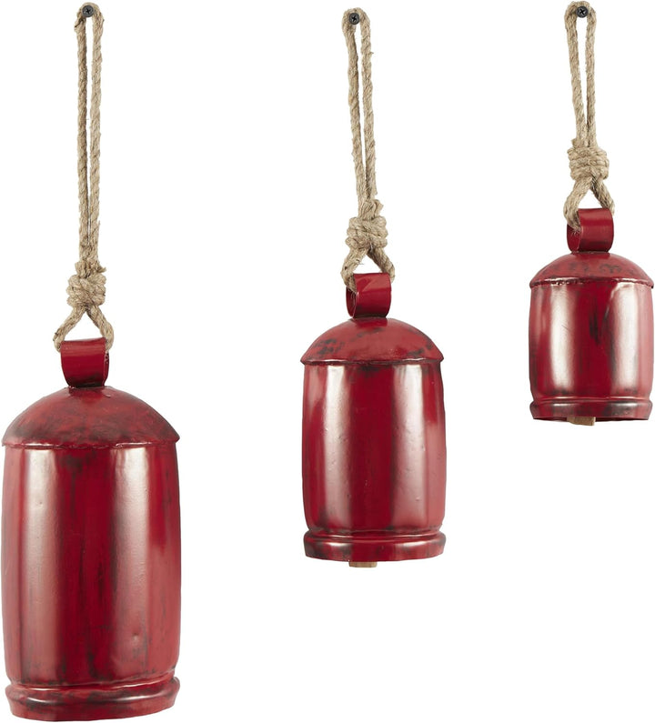 Deco 79 Gold Metal Tibetan Inspired Decorative Giant XL Cow Bells