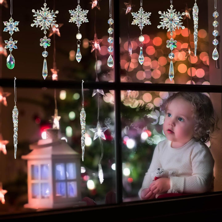 18pcs Christmas Tree Decoration Crystal Ornaments