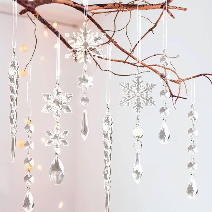 18pcs Christmas Tree Decoration Crystal Ornaments