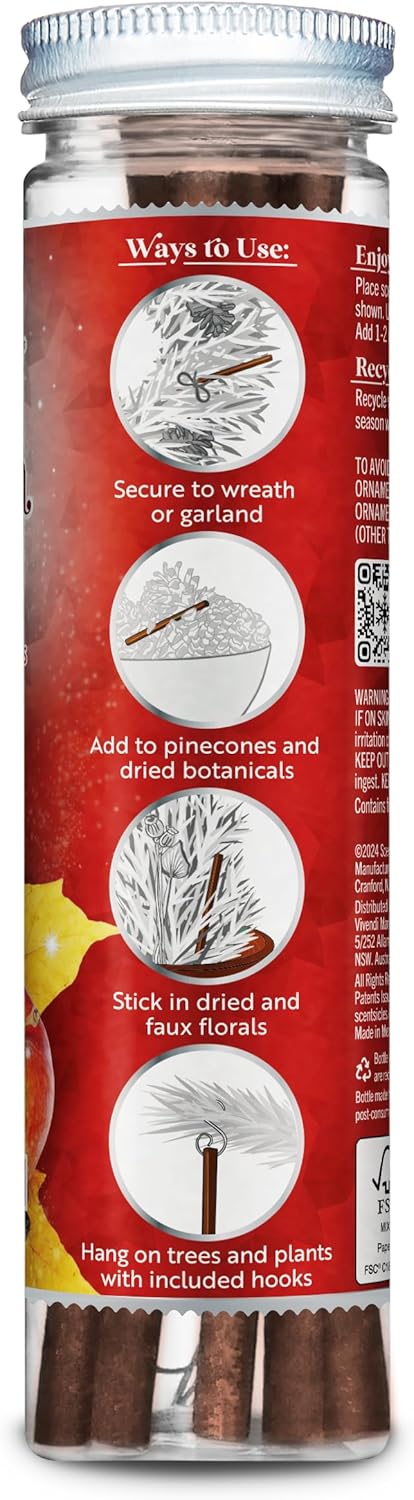 Scentsicles White Winter Fir Scented Christmas Tree Ornaments - 2 Bottles (12 Sticks Total)