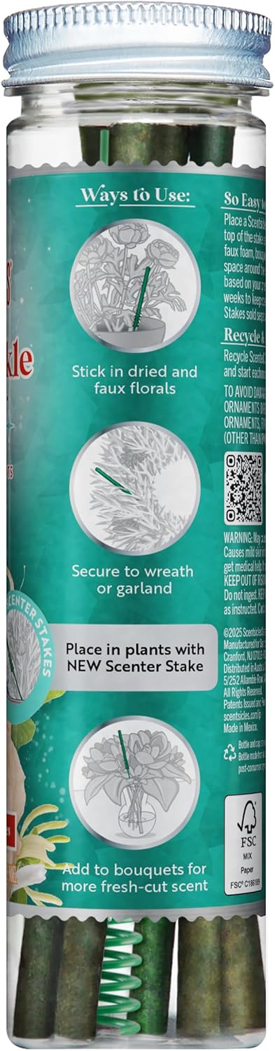 Scentsicles White Winter Fir Scented Christmas Tree Ornaments - 2 Bottles (12 Sticks Total)