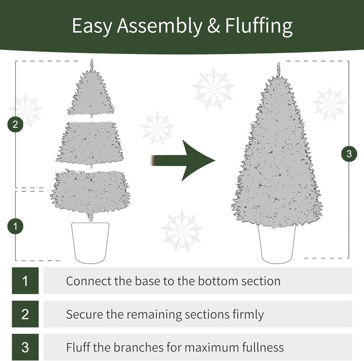 International 4.5ft Pre-Lit Potted Flocked Arctic Fir Christmas Tree