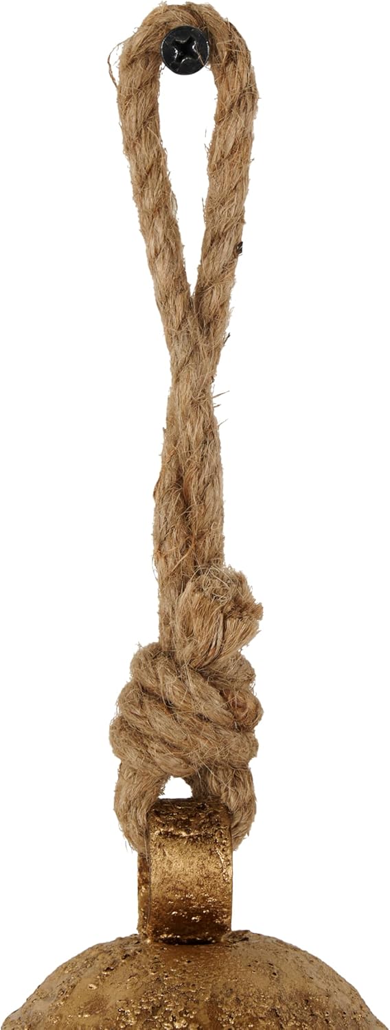 Deco 79 Gold Metal Tibetan Inspired Decorative Giant XL Cow Bells