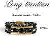 Gold Full Diamond Leather Wide Magnetic Buckle Bracelet