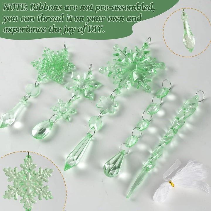 18pcs Crystal Christmas Ornaments