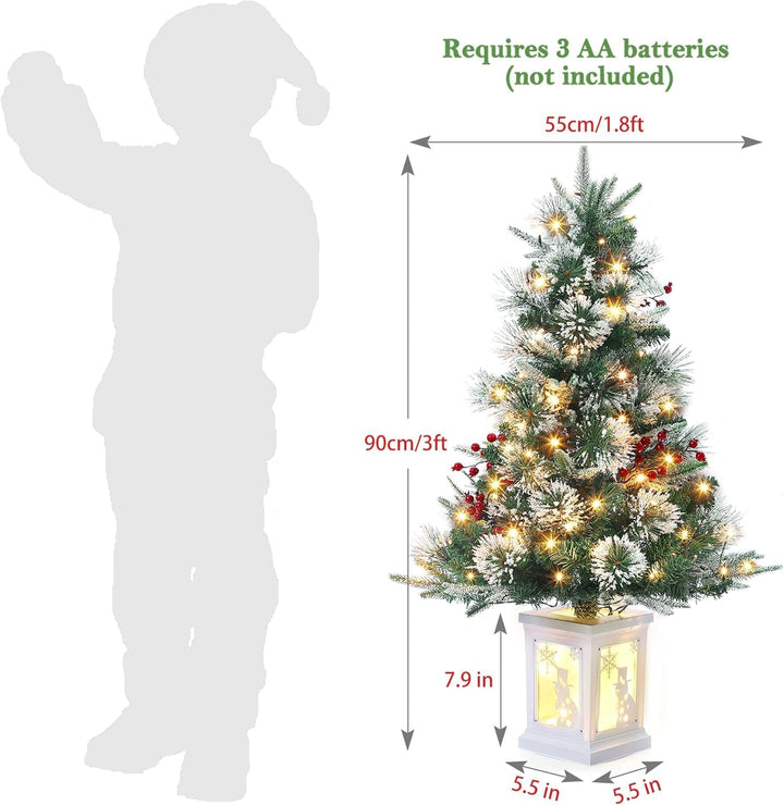 3 Ft Pre-Lit Christmas Tree