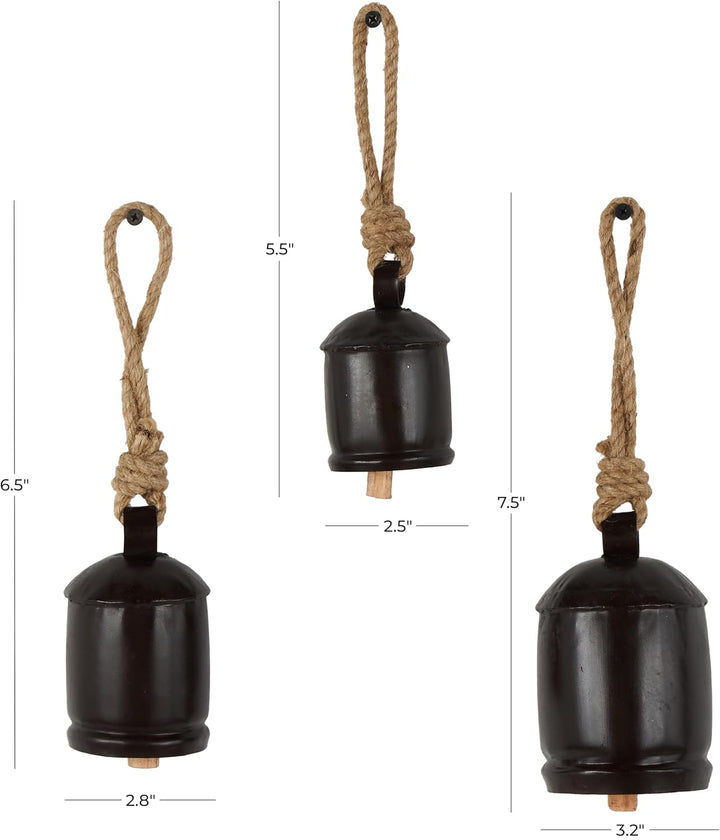 Deco 79 Gold Metal Tibetan Inspired Decorative Giant XL Cow Bells