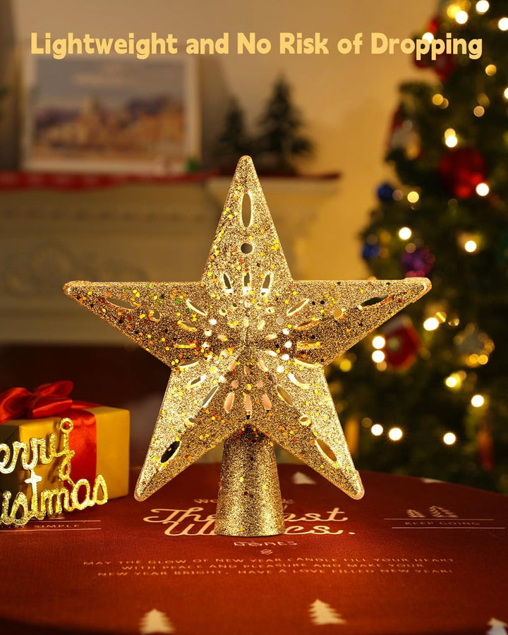 Christmas Star Tree Topper with Built-in Led