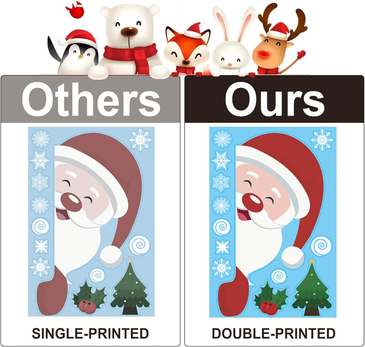 Christmas Window Clings Decorations, 10 Sheets