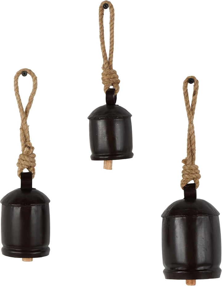 Deco 79 Gold Metal Tibetan Inspired Decorative Giant XL Cow Bells