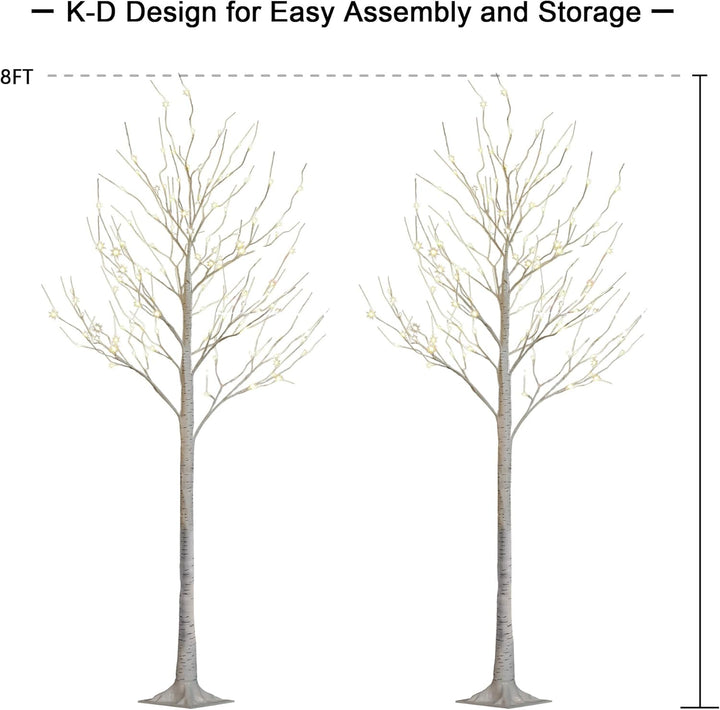LED Birch Tree Light Set