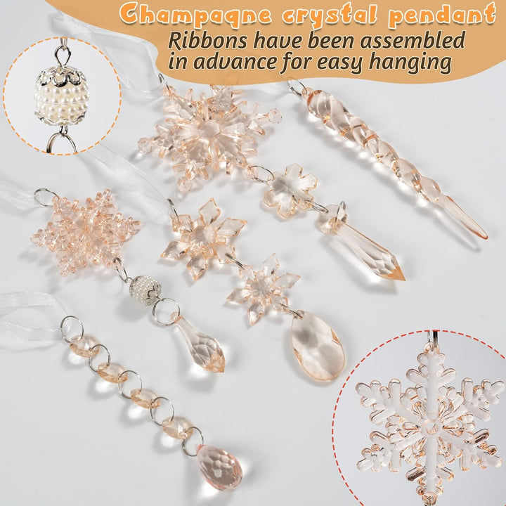 18pcs Crystal Christmas Ornaments