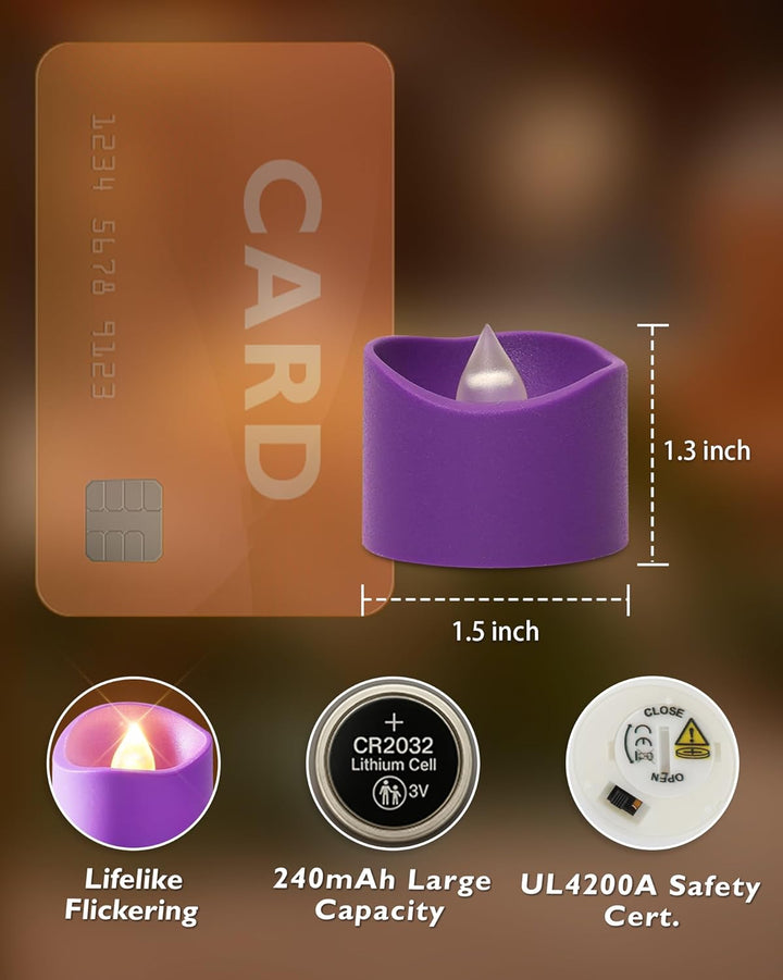 Homemory 12Pcs Flickering Flameless Candle Battery Operated