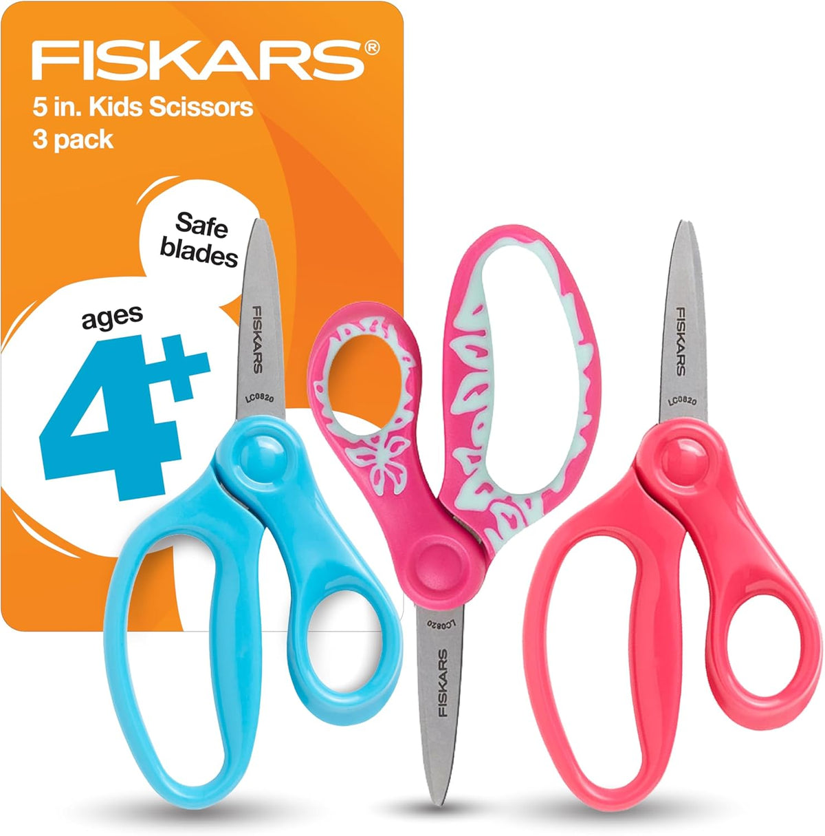 Pointed-Tip Scissors for Kids 4-7 (3-Pack)