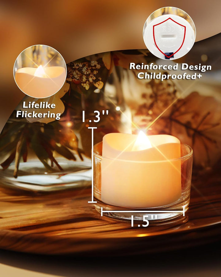 Homemory 12Pcs Flickering Flameless Candle Battery Operated