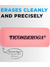 Ticonderoga Wedge Erasers, Pink, 3 Count