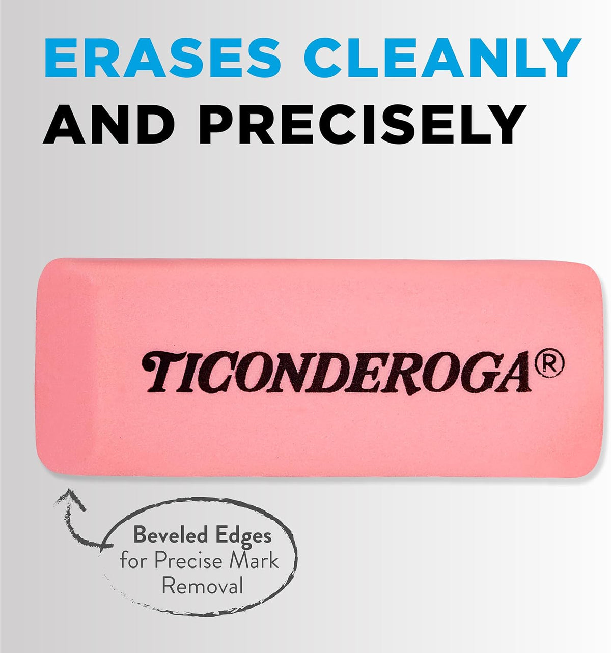 Ticonderoga Wedge Erasers, Pink, 3 Count