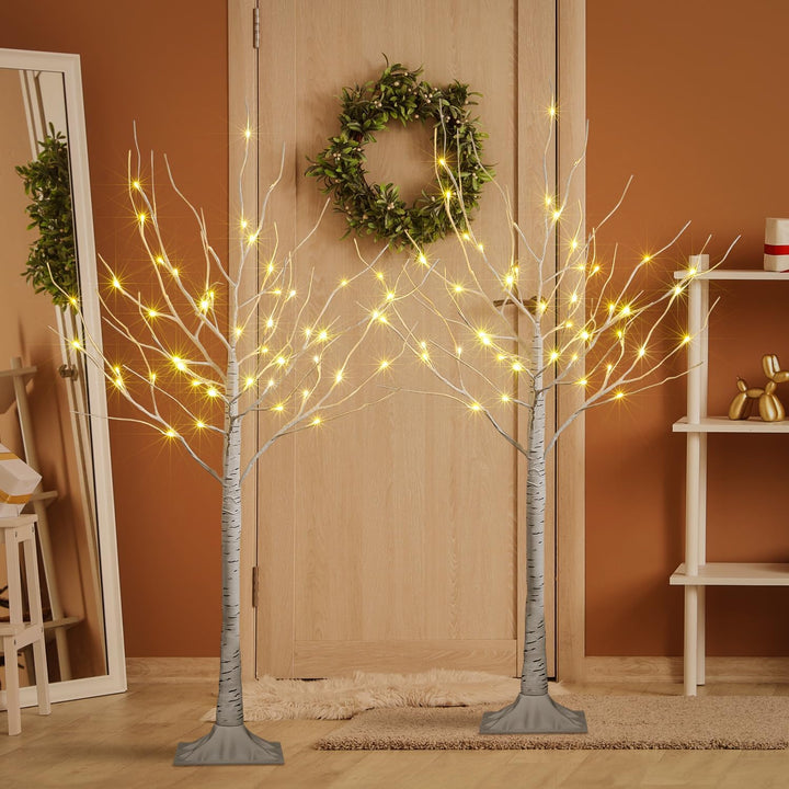 LED Birch Tree Light Set