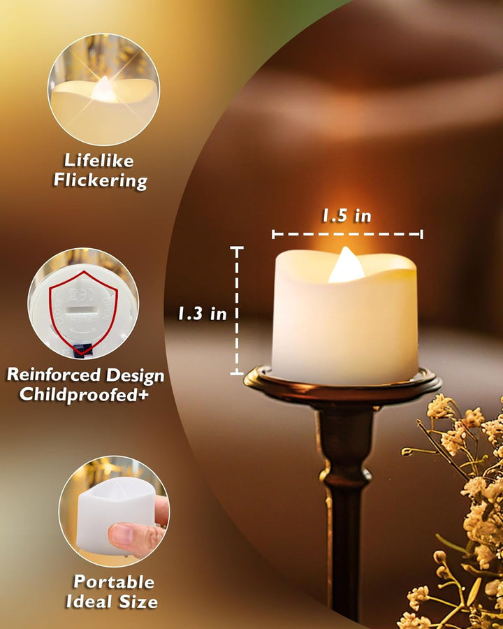 Homemory 12Pcs Flickering Flameless Candle Battery Operated