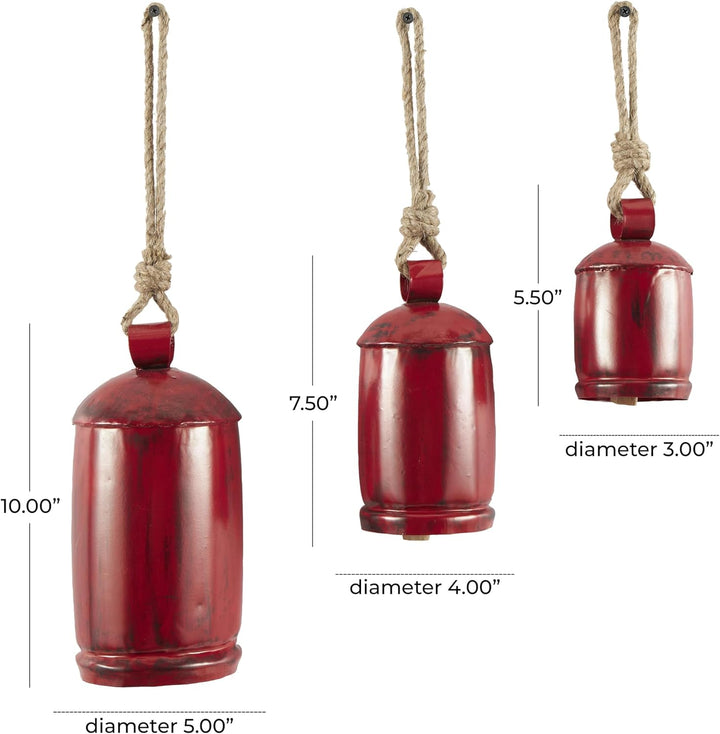 Deco 79 Gold Metal Tibetan Inspired Decorative Giant XL Cow Bells