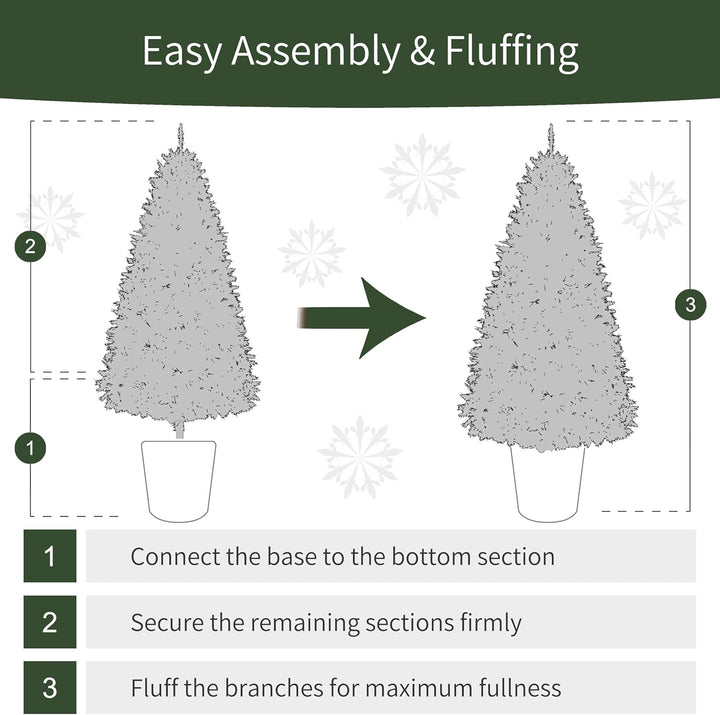 International 4.5ft Pre-Lit Potted Flocked Arctic Fir Christmas Tree