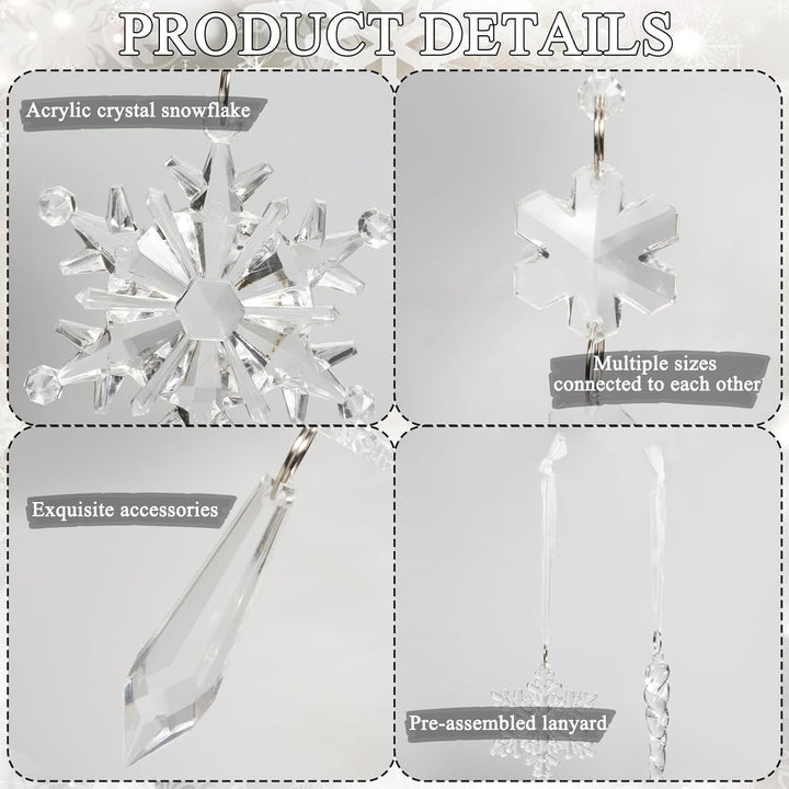 18pcs Crystal Christmas Ornaments