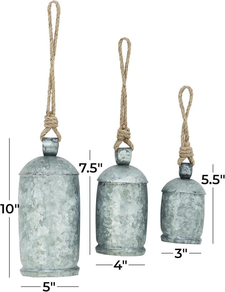 Deco 79 Gold Metal Tibetan Inspired Decorative Giant XL Cow Bells