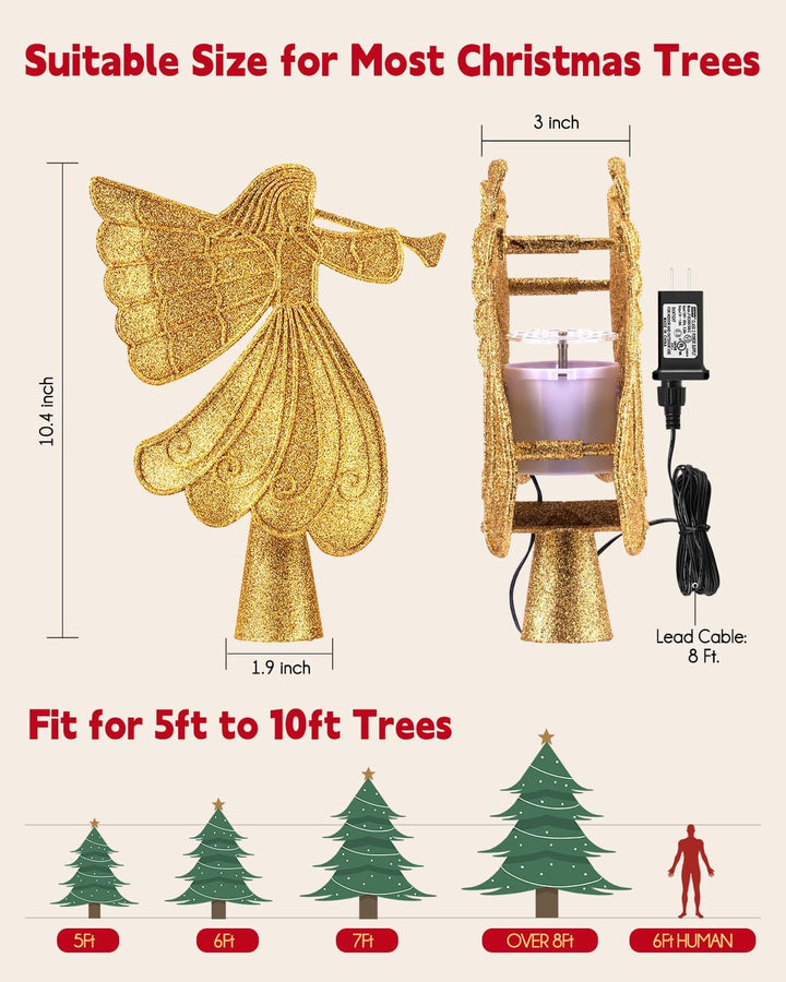 Christmas Star Tree Topper with Built-in Led