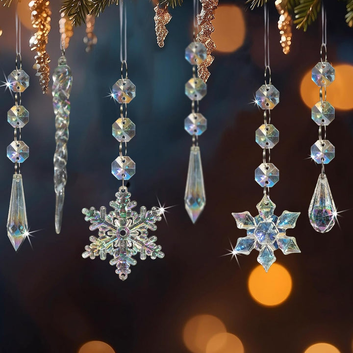 18pcs Christmas Tree Decoration Crystal Ornaments