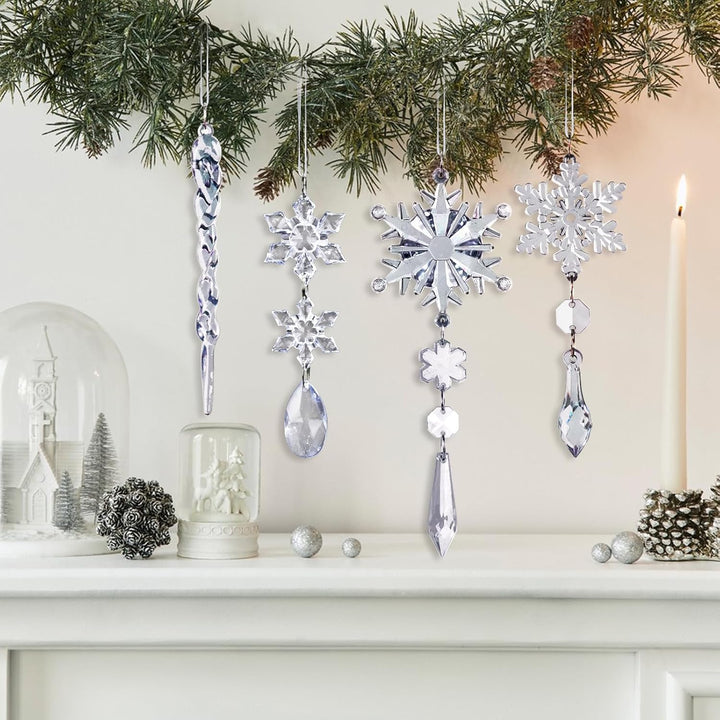 18pcs Crystal Christmas Ornaments