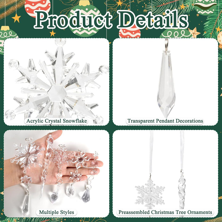 18pcs Crystal Christmas Ornaments