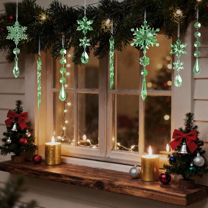 18pcs Crystal Christmas Ornaments