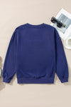 Orange Plain Drop Shoulder Crewneck Pullover Sweatshirt