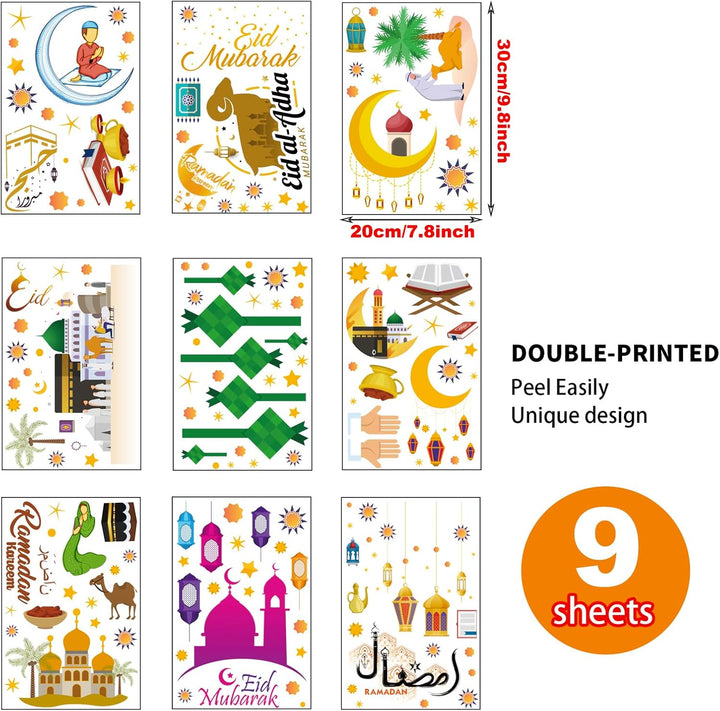 Christmas Window Clings Decorations, 10 Sheets