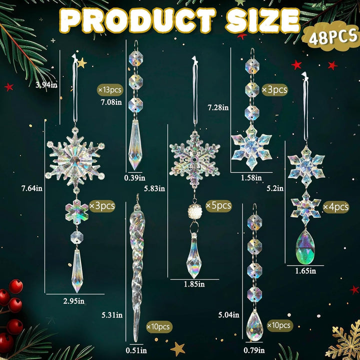 18pcs Christmas Tree Decoration Crystal Ornaments