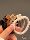 Khaki 5Pcs Braided Elastic Hairband